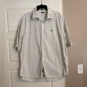 Rocawear White and Green Plaid Casual Shirt